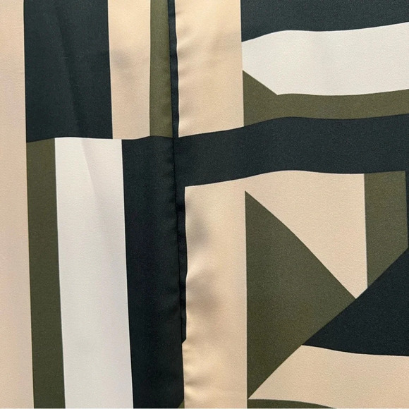 Banana Republic Factory Olive Green Black Cream Twist Front Dress. Size 16. NWT. - Picture 12 of 15